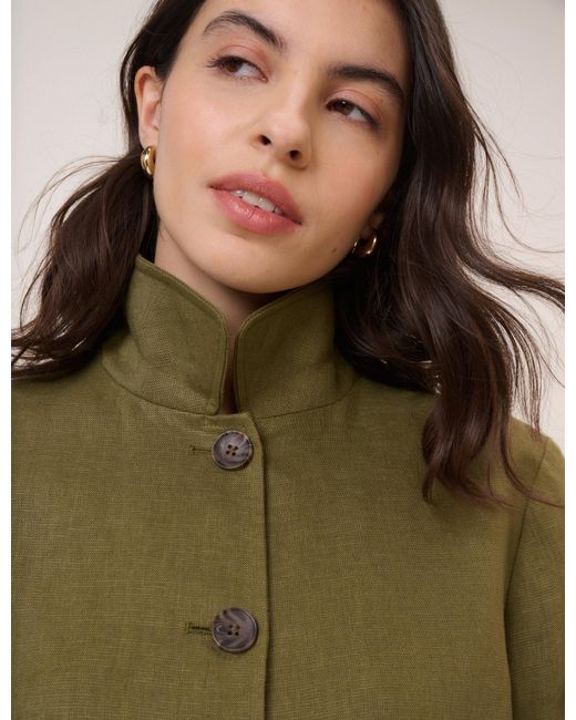 Nobody's Child Green Linen-Rich Boxy Jacket