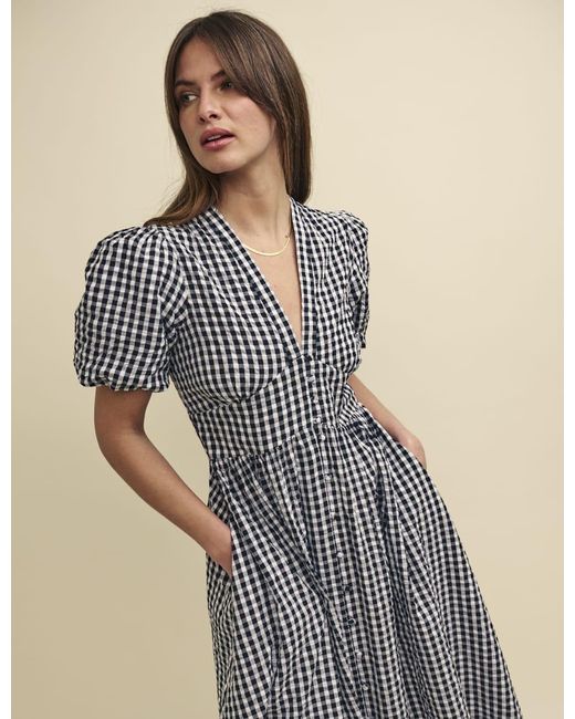 Nobody's Child Blue Gingham Starlight Midi Dress