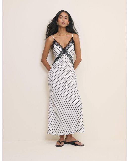 Nobody's Child Natural And Striped Slip Emerson Midi Dress