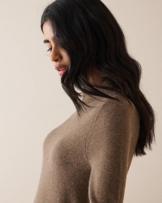 Nobody's Child Blue Cashmere Grown On Neck Jumper