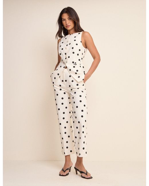 Nobody's Child Natural Polka Dot Cigarette Trousers