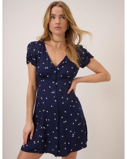 Nobody's Child Blue Floral Dina Mini Dress