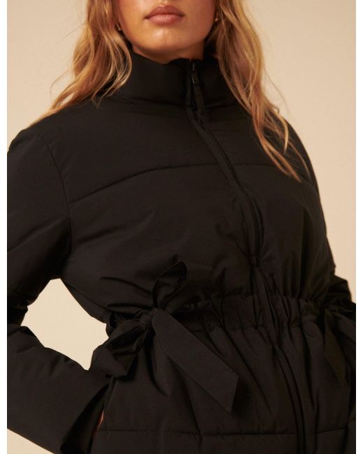 Nobody's Child Black Bow Puffer Jacket