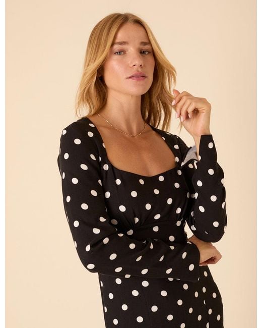 Nobody's Child Natural Polka Dot Delilah Midi Dress