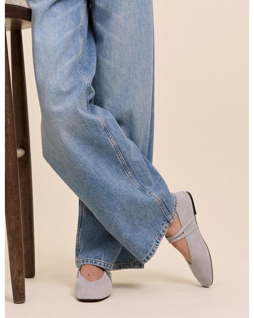 Nobody's Child Gray Light Suede Ballet Flats