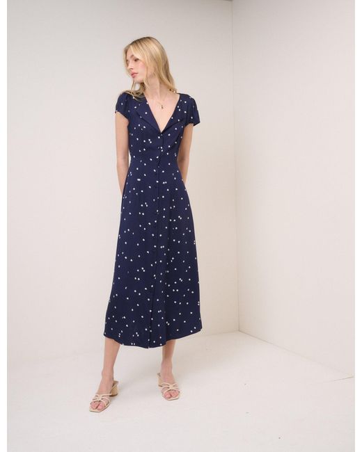 Nobody's Child Blue Floral Kitty Midi Dress