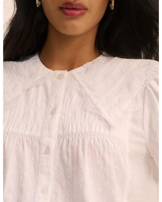 Nobody's Child Natural Puff Sleeve Augusta Blouse