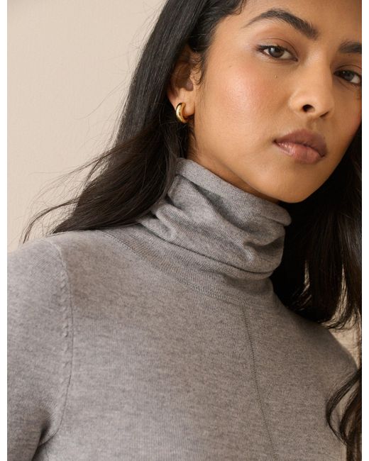 Nobody's Child Brown Wool Blend Roll Neck Top