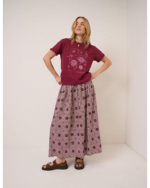 Nobody's Child Red Burgundy Flower Graphic T-Shirt