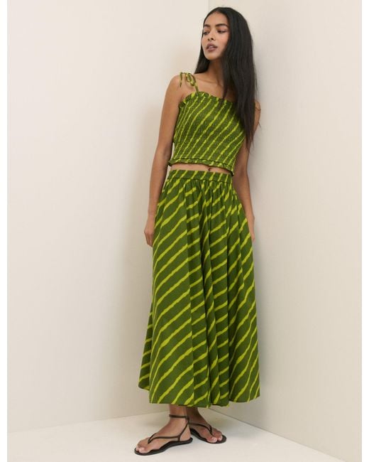 Nobody's Child Green Striped Crystal Maxi Skirt