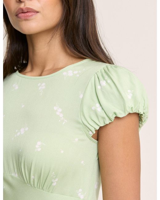Nobody's Child Green Cherry Print Maggie Mini Dress