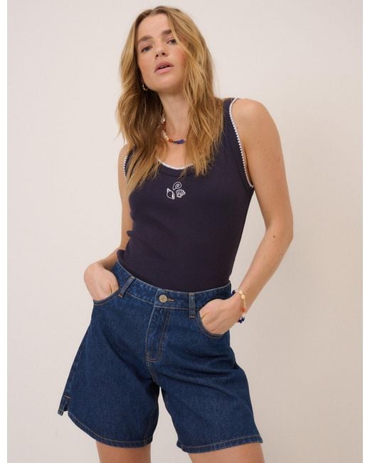 Nobody's Child Blue Dark Denim Bermuda Short