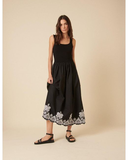 Nobody's Child Natural Floral Embroidered Colorado Midi Dress