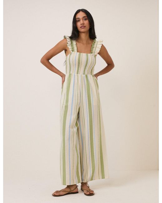 Nobody's Child Natural Striped Maya Jumpsuit