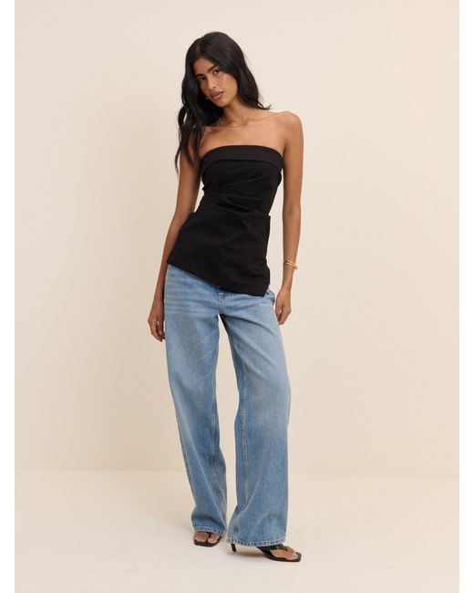 Nobody's Child Blue Jersey Ponte Longline Bandeau Top