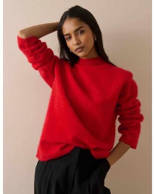 Nobody's Child Red Brushed Wool Jumper