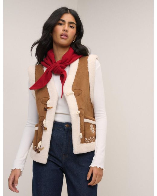 Nobody's Child Natural Faux-Shearling Aspen Gillet