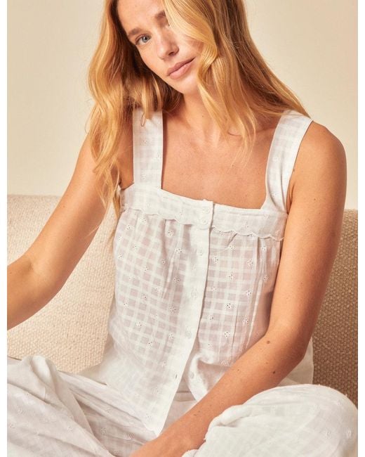 Nobody's Child Natural Broderie Anglaise Pyjama Top