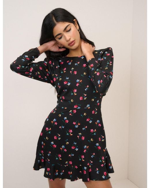 Nobody's Child Black Floral Dylan Mini Dress