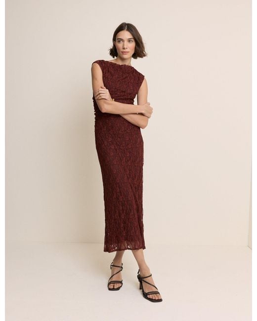 Nobody's Child Multicolor Burgundy Floral Lace Cece Jersey Maxi Dress