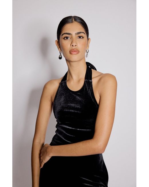 Nobody's Child Black Velvet Halterneck Jumpsuit