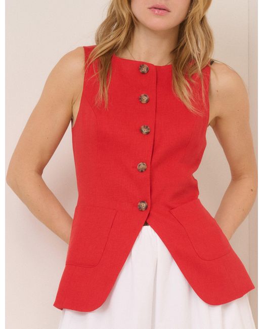 Nobody's Child Pink Longline Pocket Waistcoat