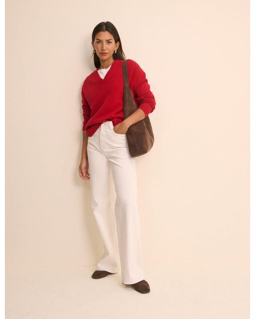 Nobody's Child Pink Ecru High Rise Soho Wide Jeans