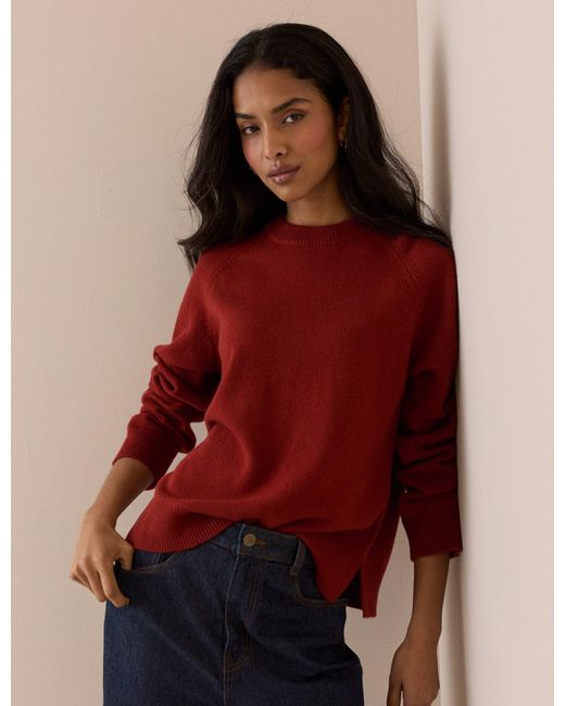 Nobody's Child Red Rust Raglan Sleeve Wool Jumper