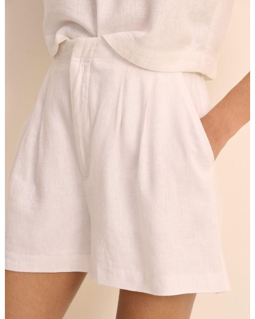 Nobody's Child Natural Linen-Blend Silsoe Shorts