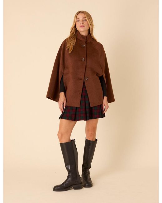 Nobody's Child Natural Funnel Neck Cape Jacket