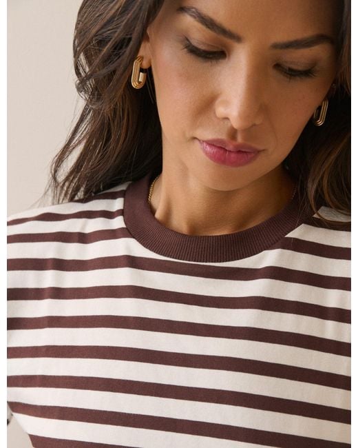 Nobody's Child Brown Striped Wide Sleeve Jersey Top