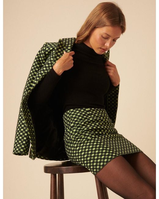 Nobody's Child Red Nc X Lisou And Lime Jacquard Checkerboard Mini Skirt