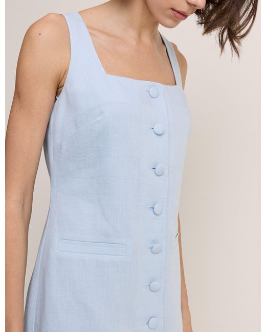 Nobody's Child Blue Light Square Neck Lila Mini Dress