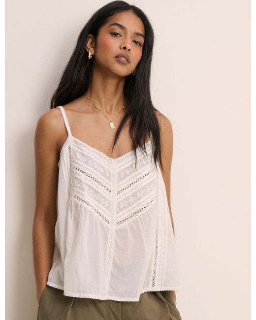 Nobody's Child Natural Embroidered Cami Top