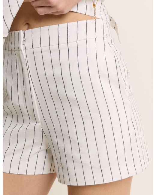 Nobody's Child White Striped Tailored Shorts