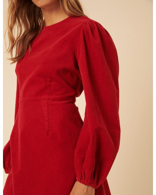 Nobody's Child Red Cord Balloon Sleeve Peggy Mini Dress