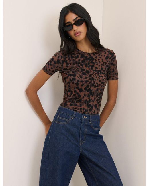 Nobody's Child Black Leopard Print Jersey Top