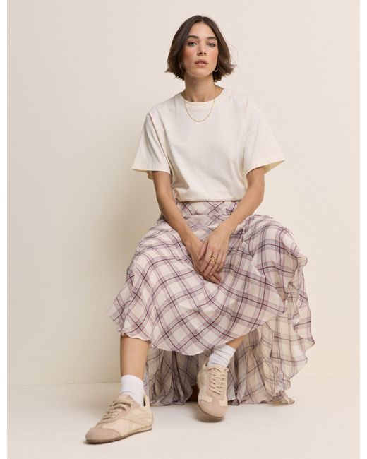 Nobody's Child Pink Check Midi Skirt