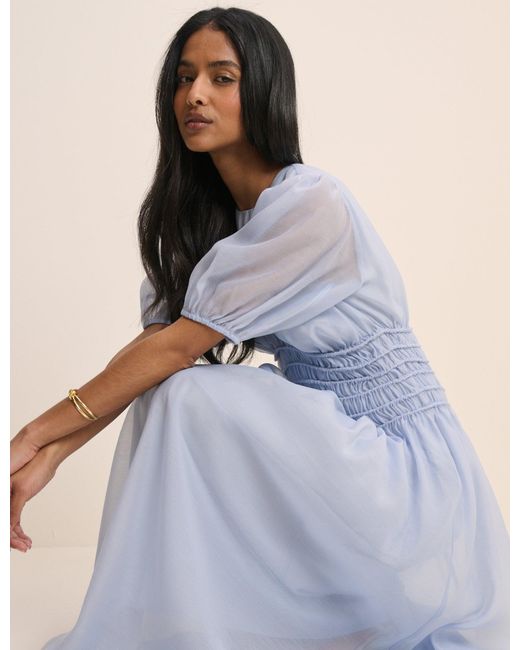 Nobody's Child Natural Light Shirred Khloe Maxi Dress