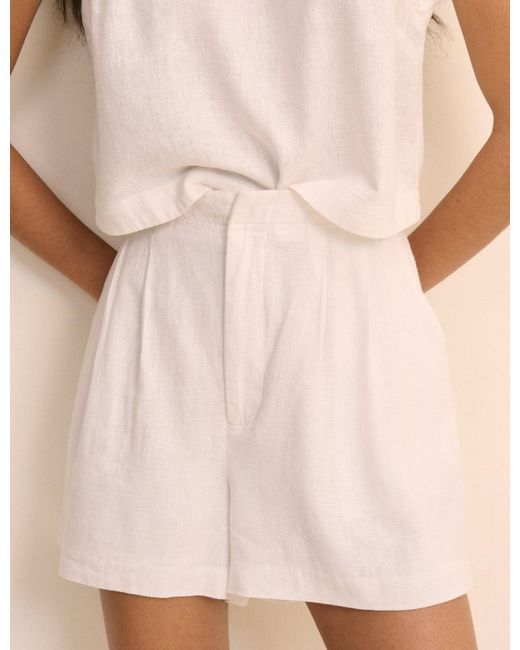 Nobody's Child Natural Linen-Blend Silsoe Shorts