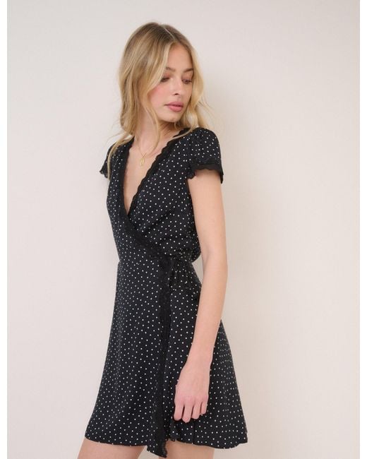 Nobody's Child Black Polka Dot Ginny Mini Dress