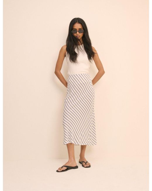 Nobody's Child Natural And Stripe Mila Midi Slip Skirt