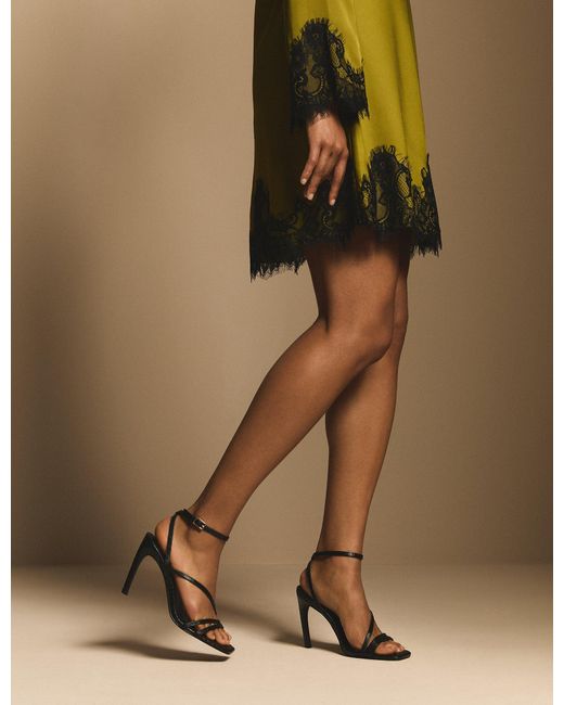 Nobody's Child Black Leather Strappy Heel