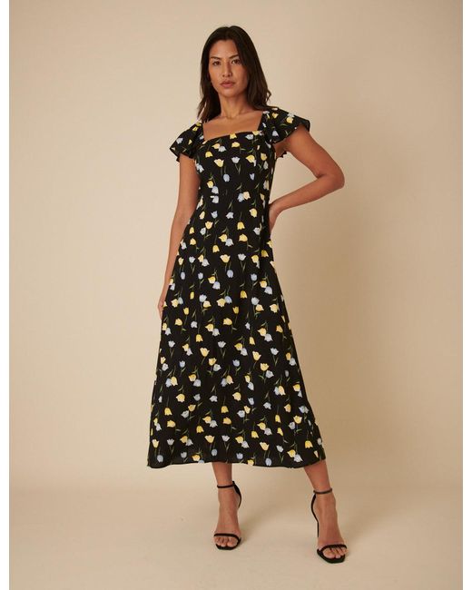 Nobody's Child Natural Floral Elsie Midi Dress