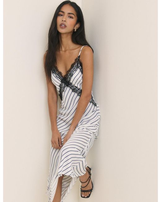 Nobody's Child Natural And Striped Slip Emerson Midi Dress
