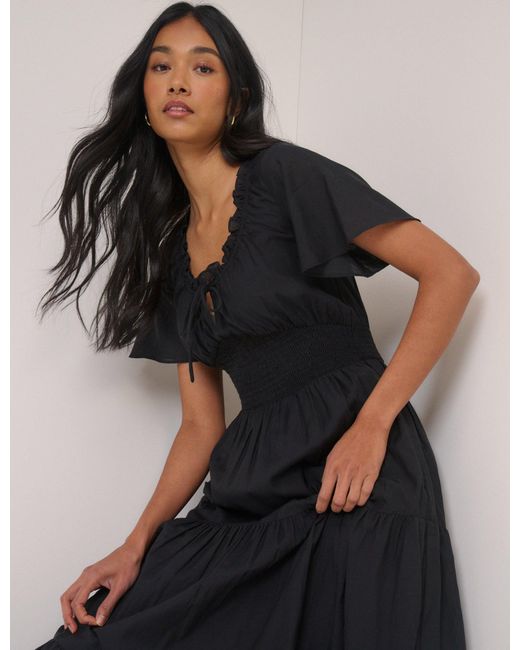 Nobody's Child Black Tiered Caliope Midi Dress