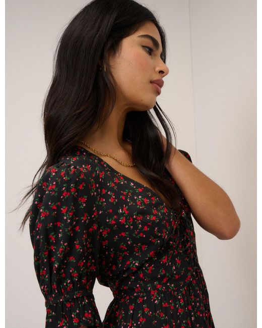 Nobody's Child Natural Floral Tiered Lia Midi Dress