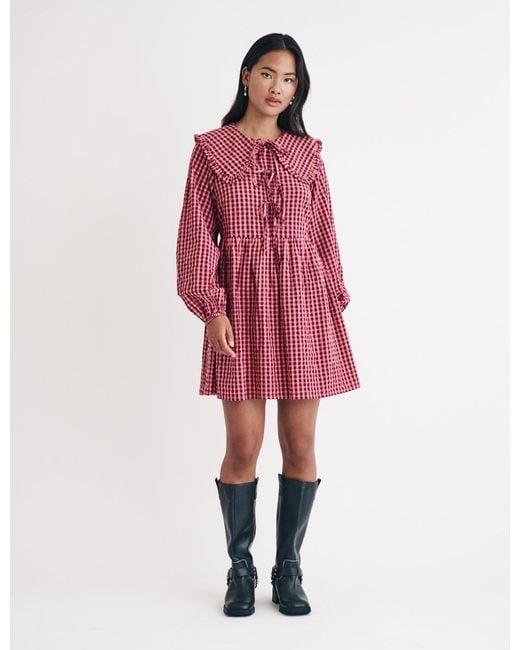 Nobody's Child Red Gingham Peter Pan Collar Blaze Mini Dress