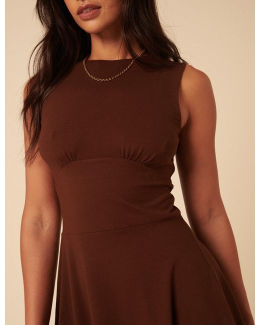 Nobody's Child Natural Jersey Boat Neck Tate Mini Dress