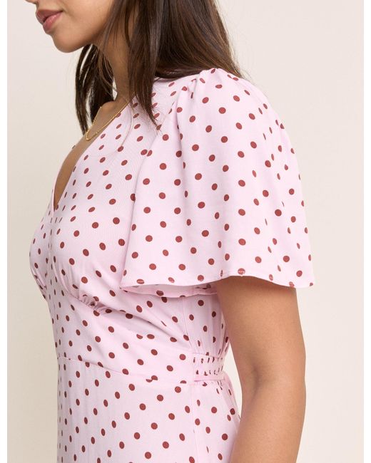 Nobody's Child Green And Polka Dot Atlas Midi Dress